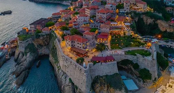 http://Aerial%20view%20of%20Ulcinj%20old%20town%20and%20coastline%20in%20southern%20Montenegro