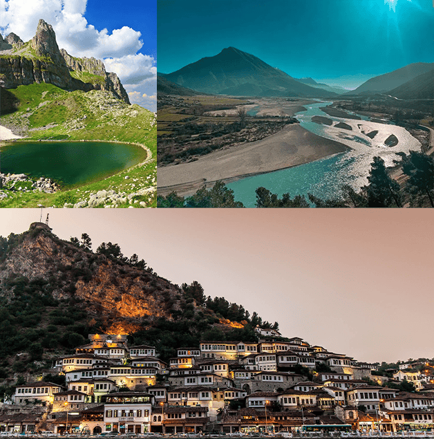 http://Panoramic%20view%20of%20a%20coastal%20village%20with%20colorful%20houses%20and%20green%20mountains,%20used%20for%20Travel%20With%20Ermal's%20About%20Us%20section.